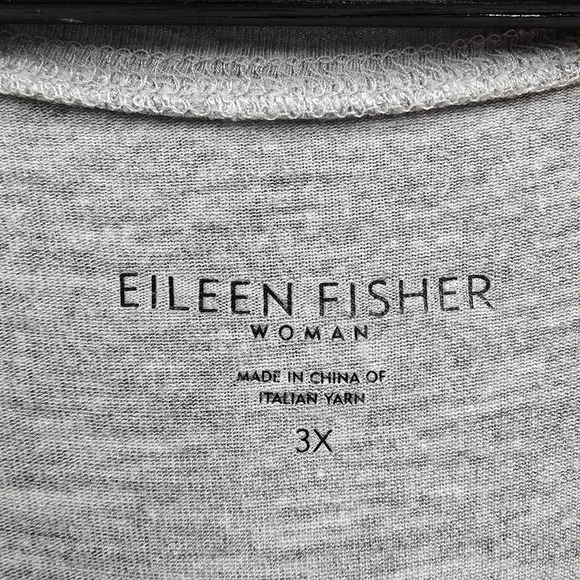 Eileen‎ Fisher Shirt Womens 3X Gray Long Sleeve Pullover Stretch Scoop Neck - Picture 4 of 12